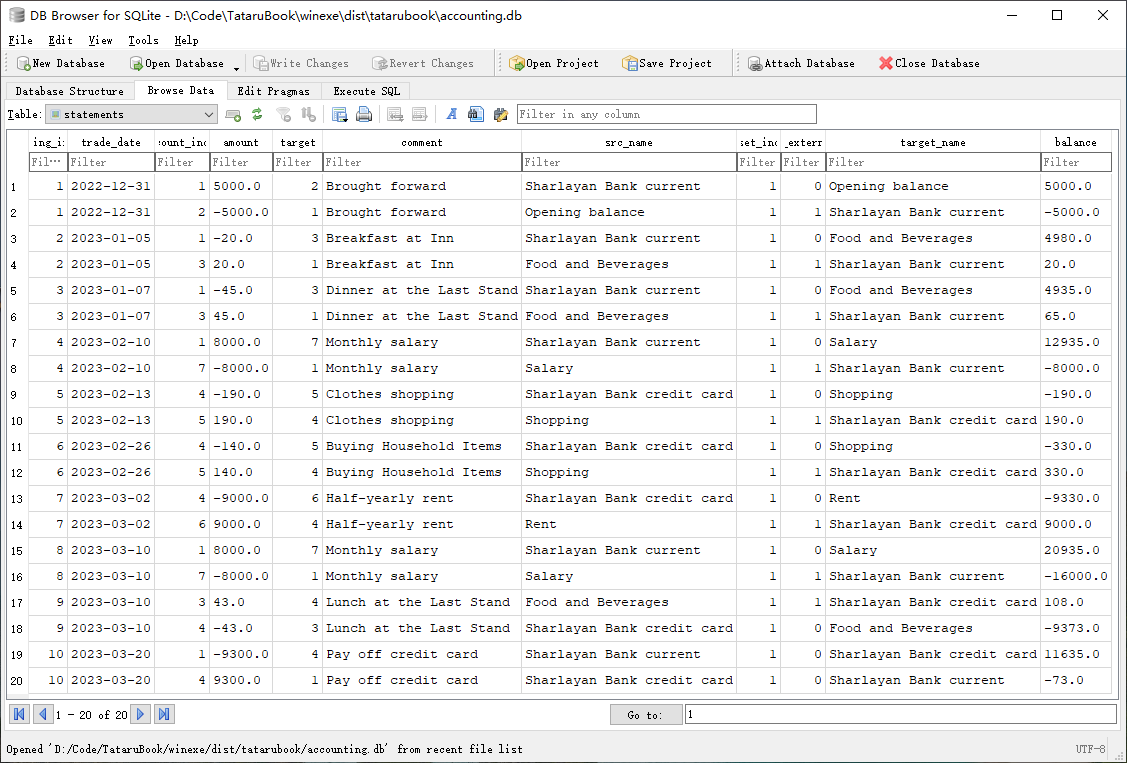 DB Browser for SQLite界面