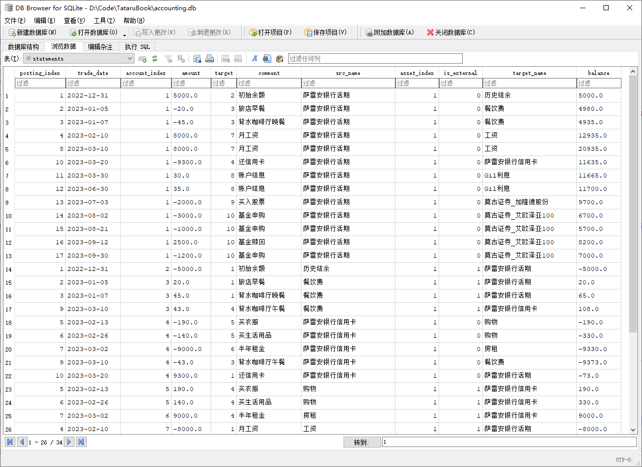 DB Browser for SQLite界面